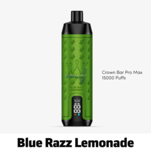 Al Fakher Crown Bar Pro Max Blue Razz Lemonade Disposable Vape – 15,000 Puffs of Tangy Berry & Citrus