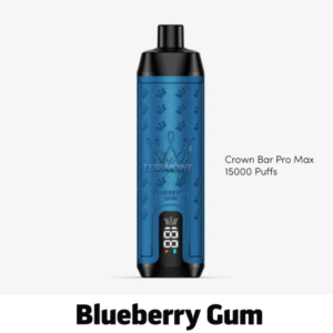 Al Fakher Crown Bar Pro Max Blueberry Gum Disposable Vape – 15,000 Puffs of Sweet Blueberry & Minty Gum