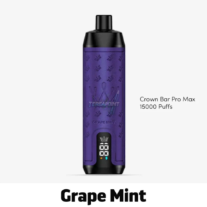 Al Fakher Crown Bar Pro Max Grape Mint Disposable Vape – 15,000 Puffs of Sweet Grape & Cool Mint