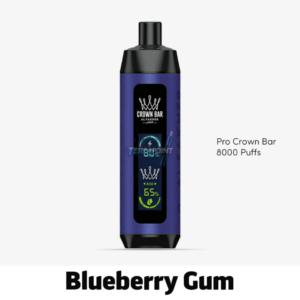 Al Fakher Pro Crown Bar Blueberry Gum Disposable Vape – 8,000 Puffs of Sweet Blueberry & Minty Gum