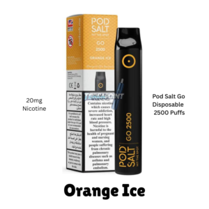 Pod Salt Go Disposable Orange Ice – 2500 Puffs, Refreshing Citrus Vape