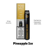 Pod Salt Go Disposable Pineapple Ice – 2500 Puffs, Tropical & Refreshing Vape