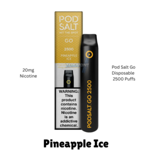 Pod Salt Go Disposable Pineapple Ice – 2500 Puffs, Tropical & Refreshing Vape
