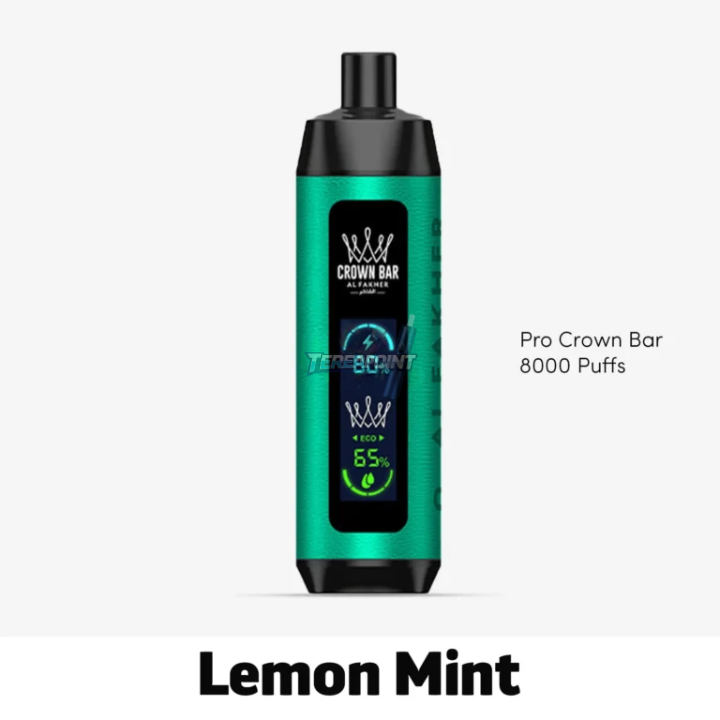 Al Fakher Pro Crown Bar Lemon Mint Disposable Vape – 8,000 Puffs of Refreshing Citrus & Cool Mint