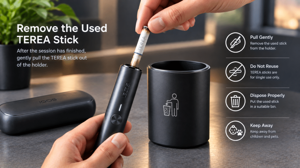 How to remove a used TEREA stick from IQOS ILUMA