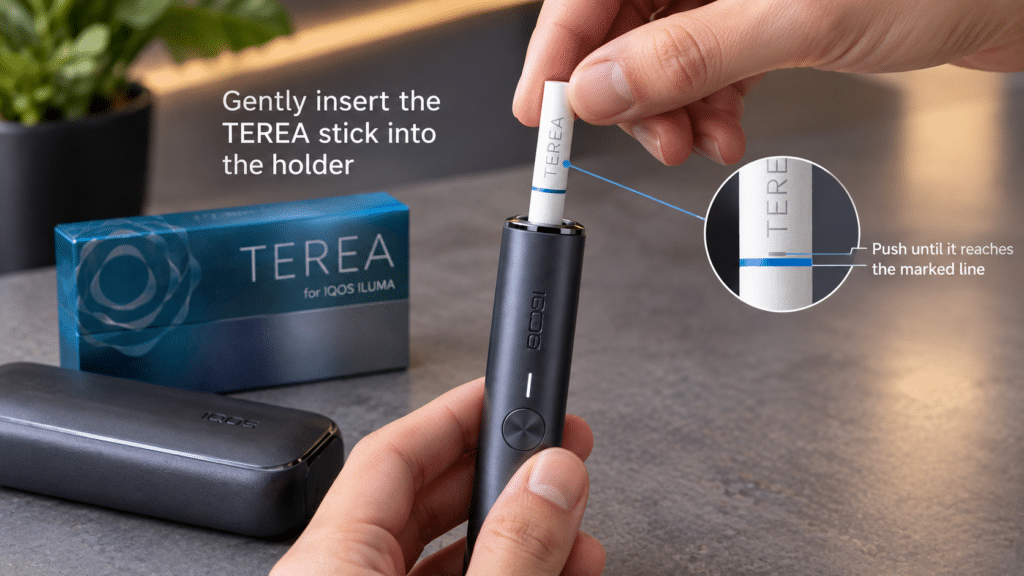 How to insert a TEREA stick into IQOS ILUMA holder