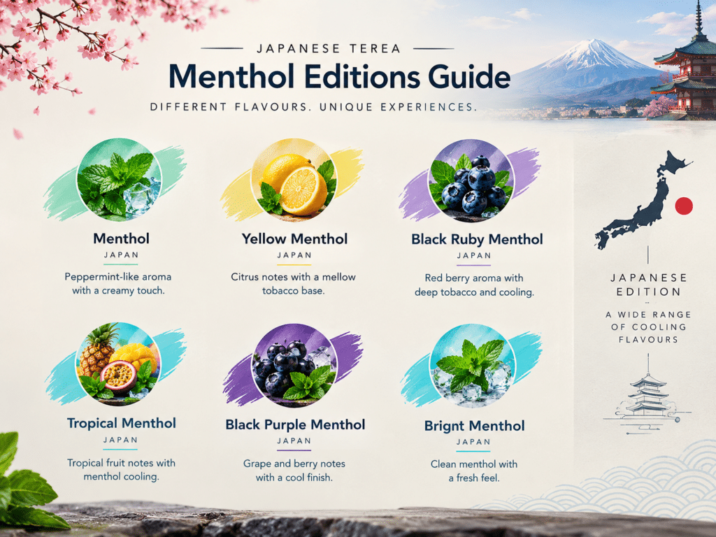 Japanese TEREA Menthol Editions Flavour Guide in Dubai