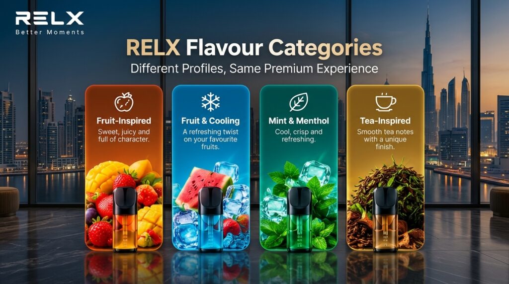 RELX Flavour Categories in dubai